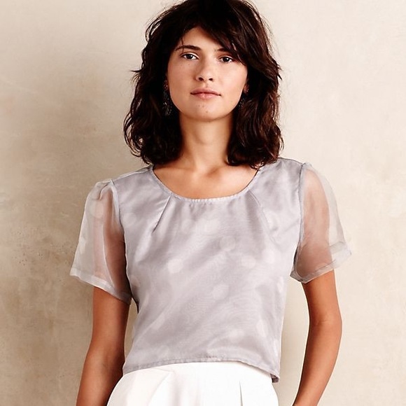 NWT Rachel Antonoff Anthropologie Dotted Crepe Top - Picture 2 of 7